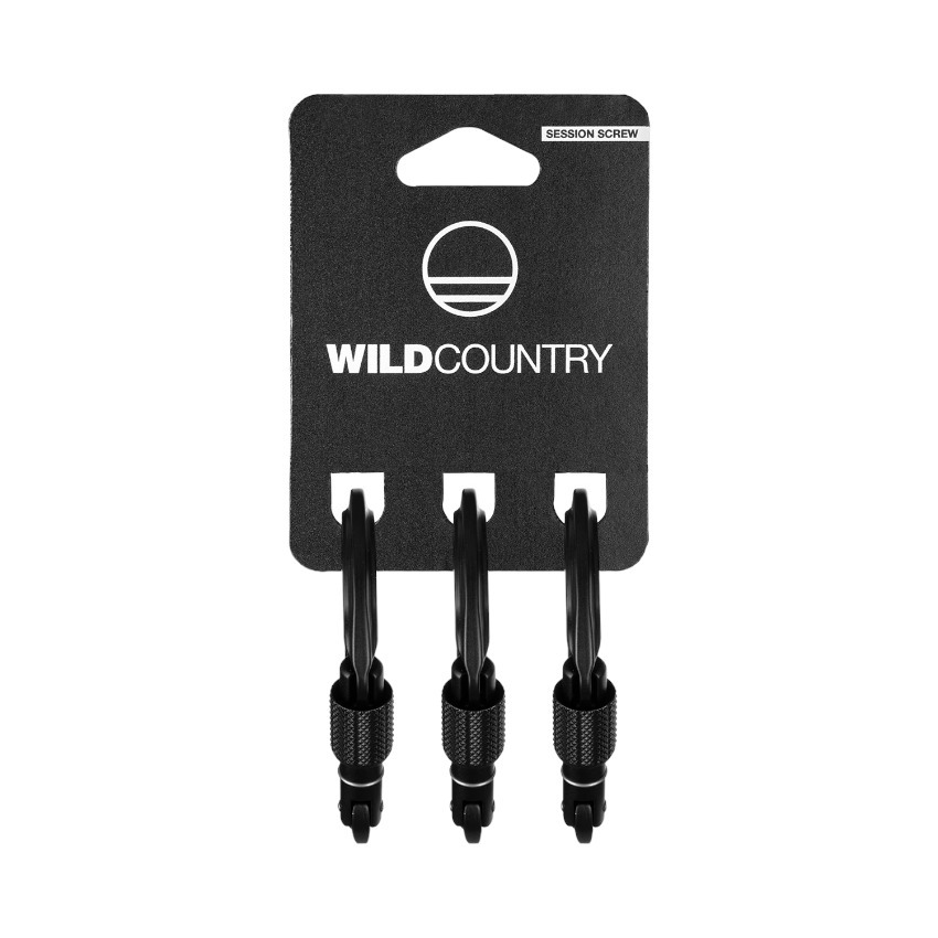 Wild Country Session Screw Gate 3 Pack (Colour: Black)