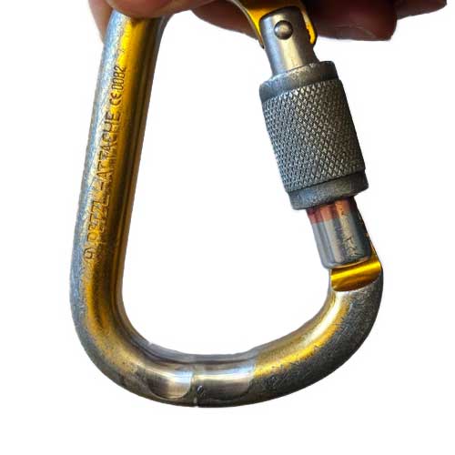 worn carabiner