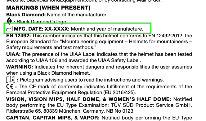 manufacture date