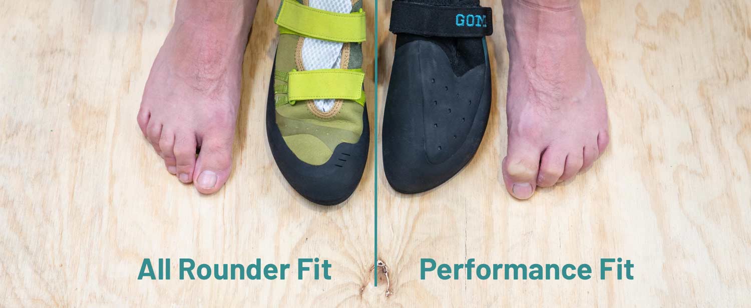 All RounderClimbing Shoe vs Performance Fit Climbing Shoe