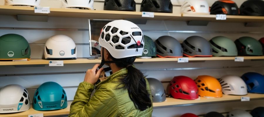 Person Fitting A Helmet
