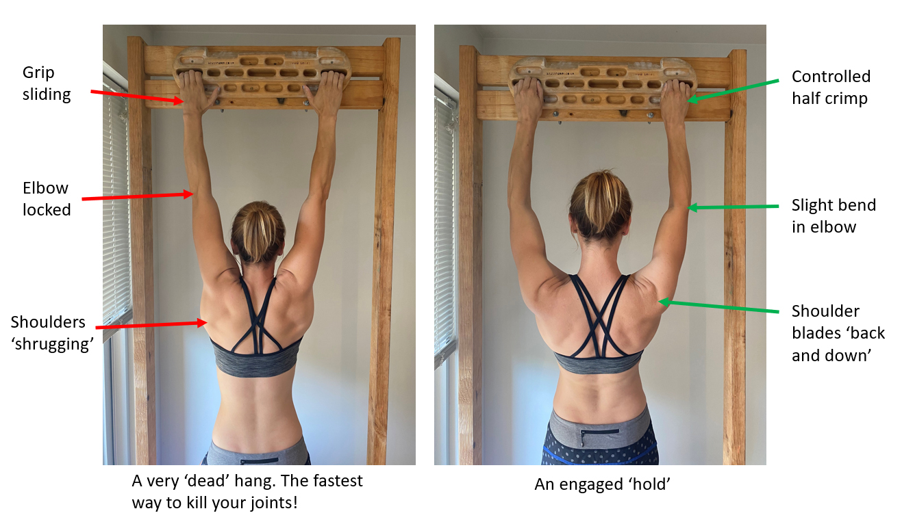 Shoulder Position while Hangboard Training