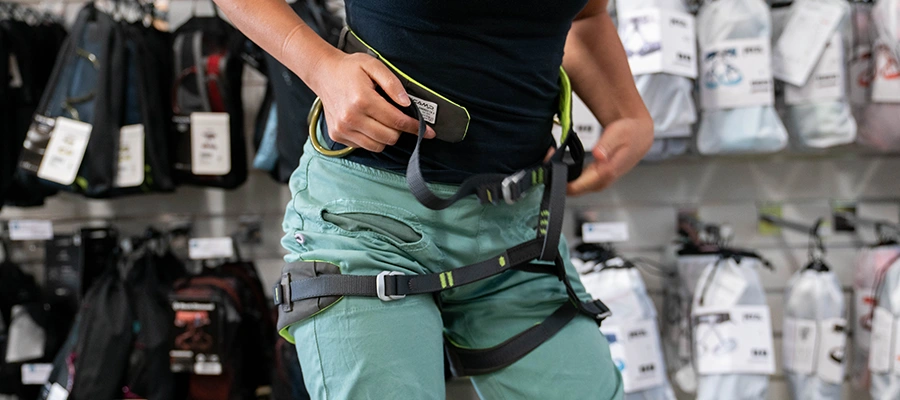 Putting on a harness