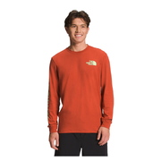 The North Face Men's Long Sleeve Hit Graphic Tee (Colour: Rusted Bronze/Lime Cream, Size: Small)