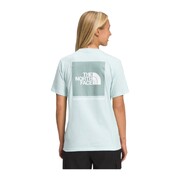 The North Face Women's SS Box NSE Tee (Colour: Steel Blue, Size: Extra Small)