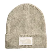 The North Face Logo Box Cuffed Beanie (Colour: Gravel Heather/White Dune)