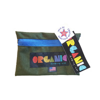 Organic Ditty Bag - Green w Blue Zip