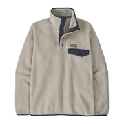 Patagonia Men's Light Weight Synch Snap-T Pull Over - Oatmeal Heather w/ Smolder Blue (Size: Small)