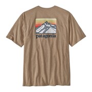 Patagonia Men's Line Logo Ridge Pocket Responsibili-Tee (Colour: Grayling Brown, Size: Small)