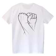 Wide Boyz Double Fist Stack T-Shirt (Colour: White, Size: Extra Small)