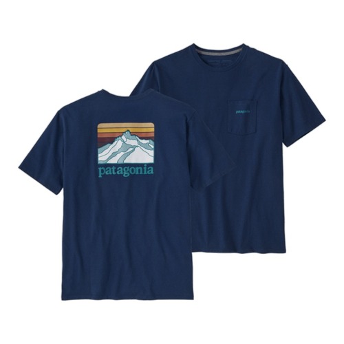 Patagonia Men's Line Logo Ridge Pocket Responsibili-Tee - Lagom Blue