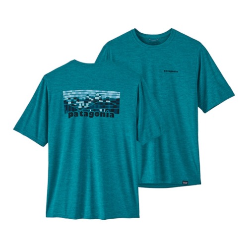 Patagonia Men's Cap Cool Daily Graphic Shirt - Fitz Roy Elements: Belay Blue X-Dye